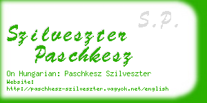 szilveszter paschkesz business card